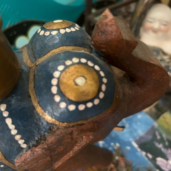 Wooden Hand Craved Elegant  Elephant Candle Stick Holder - Picture 11 of 16